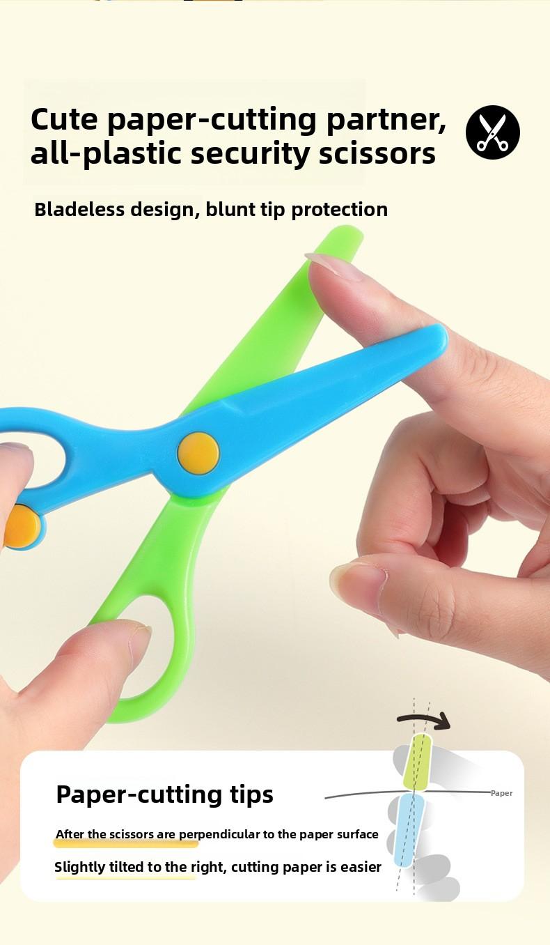 Children's Handicraft Paper Cutting Fun Origami Set for Toddlers Safe Plastic Scissors Parent-Child Interactive Educational Early Learning Toy
