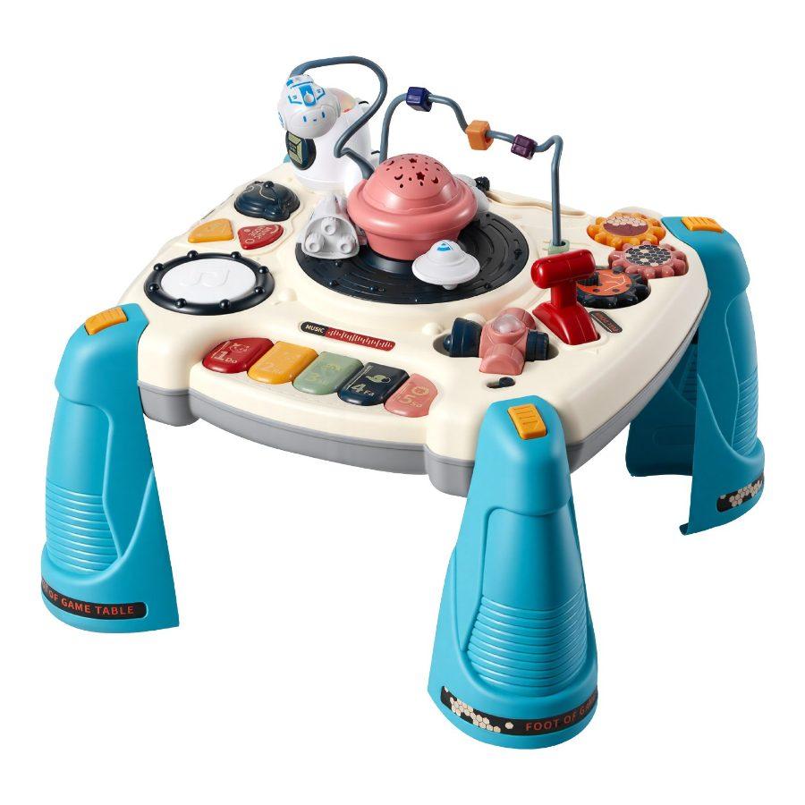 VEVOR Baby Spacecraft Musical Table Toys for 1-3 Years Old, Learning Activity Desk with Space Theme Soft-glow Star Projector 60+ Sound Sources, Toddler Learning Table for Kids 6+ Months