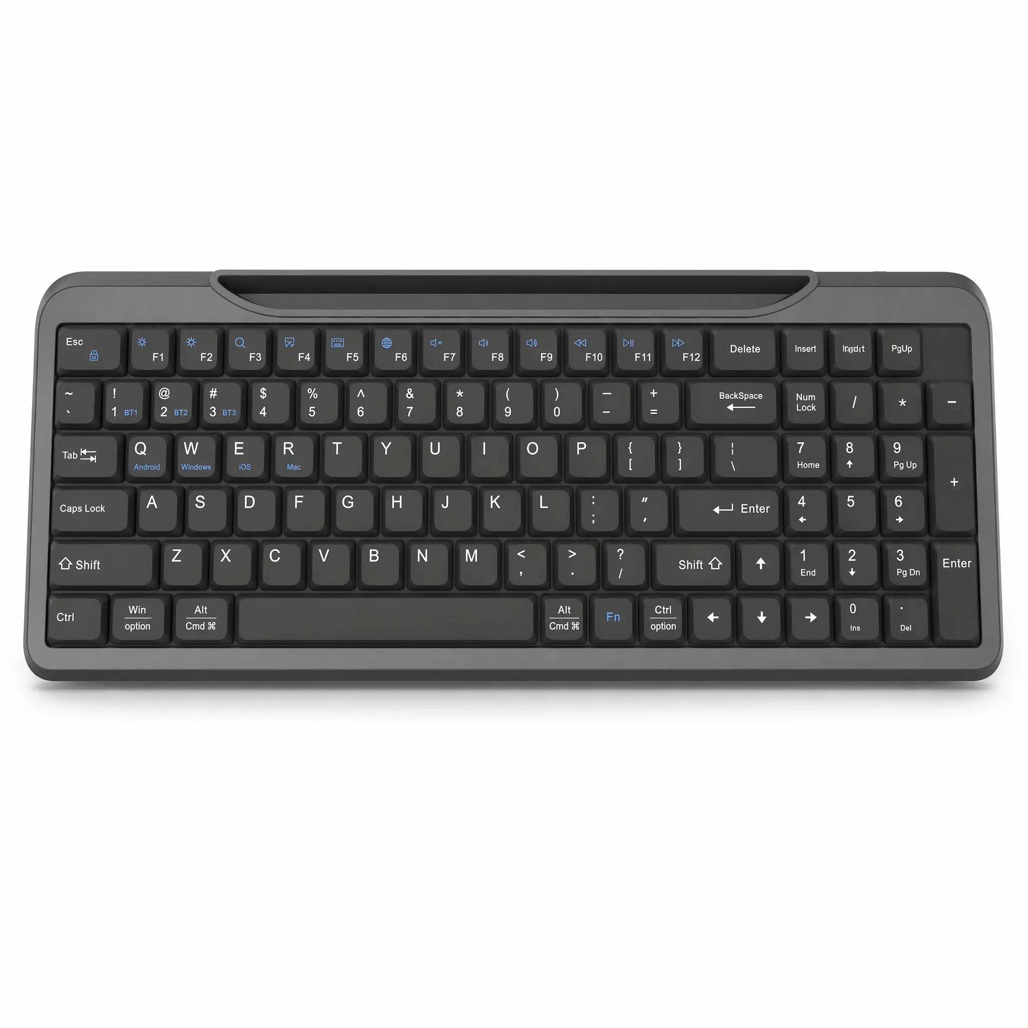 2.4g & Bluetooth-compatible Wireless Keyboard, Full Size Silent with Numeric Keypad, Rechargeable, Compatible with Windows MAC Android, Ideal Gift