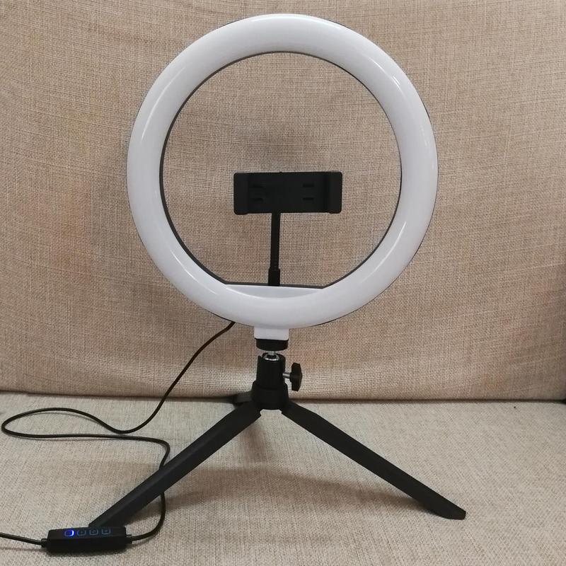 Selfie Ring Light with Tripod Stand, LED Selfie Fill Light with 360° Rotation and 5 Lighting Modes, Selfie Light with Phone Holder for Live Stream/YouTube Videos/Make up/Photography, Selfie Accessories