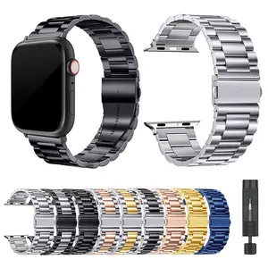 Stainless Steel Metal Band Compatible with Apple Series 11/10/9/8/7/6/5/4/se/ultra 3 2 1, 49mm/46mm/45mm/44mm/42mm/41mm/40mm/38mm