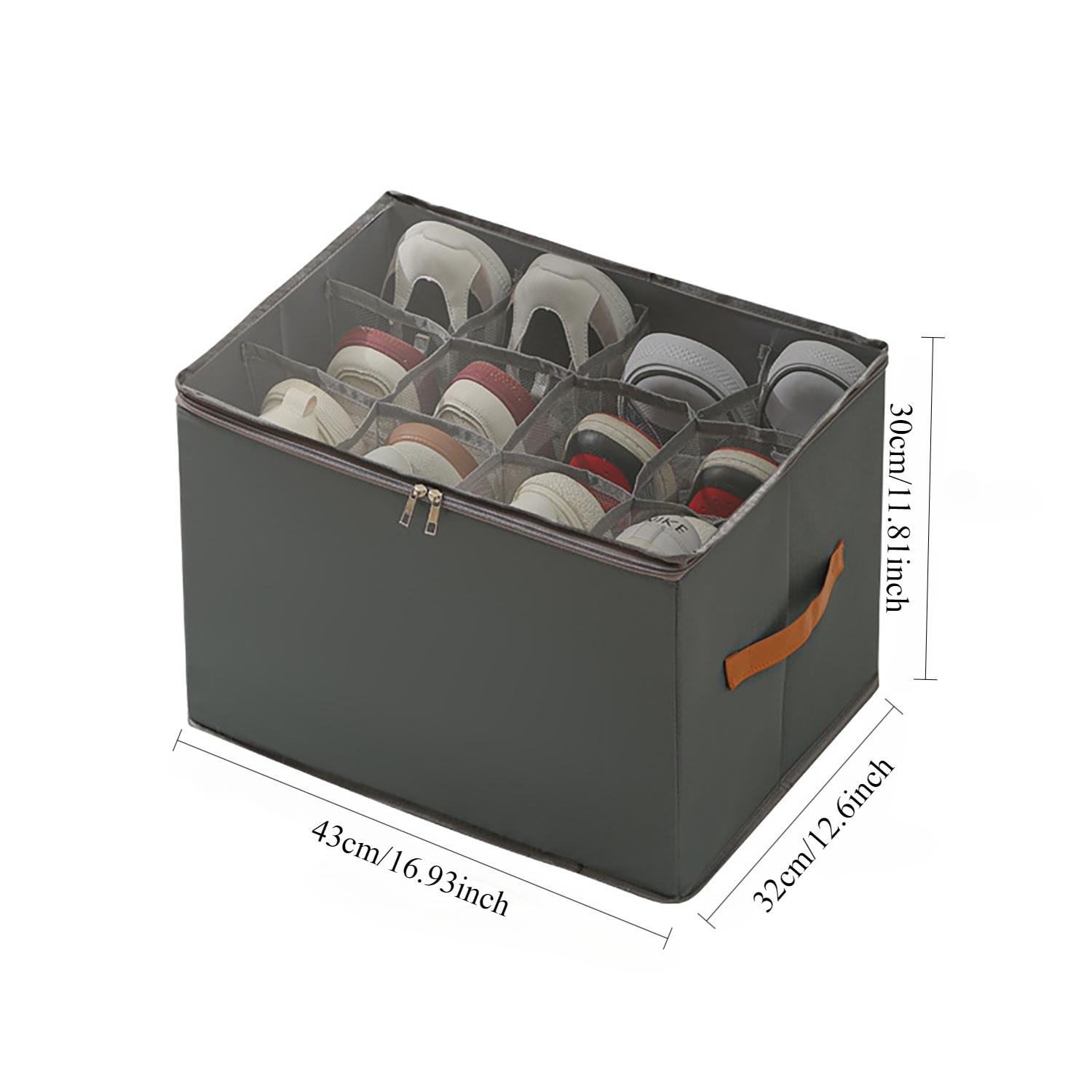 Multi-functional compartment-type storage shoe box, foldable fabric cover dust-proof miscellaneous storage box