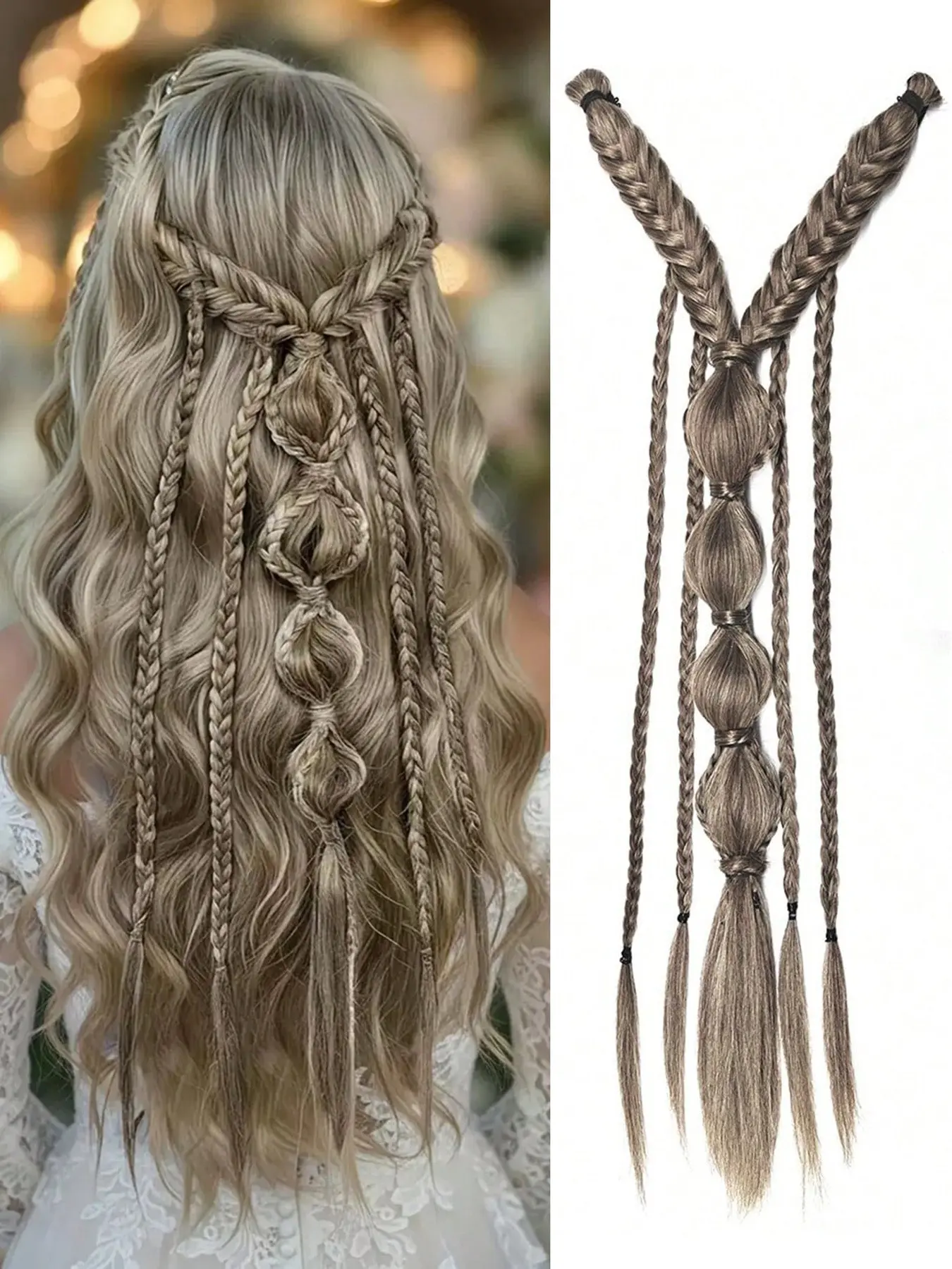 1pc 24 Inch Women's Gradient Matte Dreadlock Ponytail Wig, Braided Ponytail Hair Extension, Ideal for Cosplay, Parties, Festivals