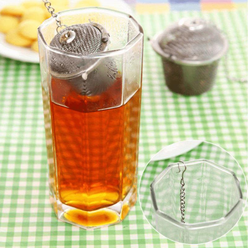 1pc Reusable Stainless Steel Tea & Coffee Infuser Bag with Chain - 304 Stainless Steel Herbal Spice Sachet for Loose Leaf Tea, Coffee, Soup, and Stew - Easy-to-Use Kitchen Filter for Herbs, Spices, and Seasonings, Tea Infuser Bag, Coffee Infuser