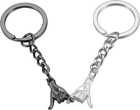 2PCS Pinky Promise Matching Keychains – Cute Symbolic Couple Gift Set for Couples and Best Friends, Trendy Daily Carry Charm, Durable Keepsake for Anniversary, Friendship, Everyday Use