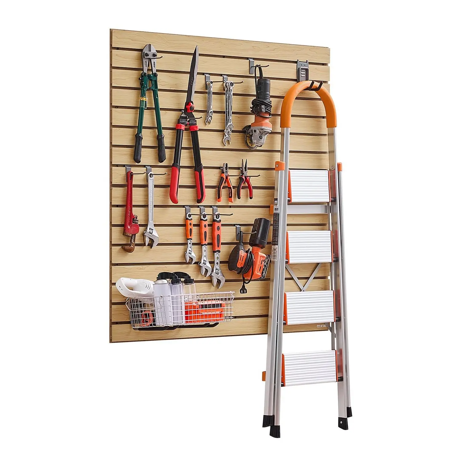 VEVOR Slat Wall Paneling, 4x 4ft, MDF Garage Slatwall with Modular Design, Natural Slat Wall Easy-to-Install Adjustable Slatwall Panel with Coupling Structure DIY Cutting, Fit for Storage Display