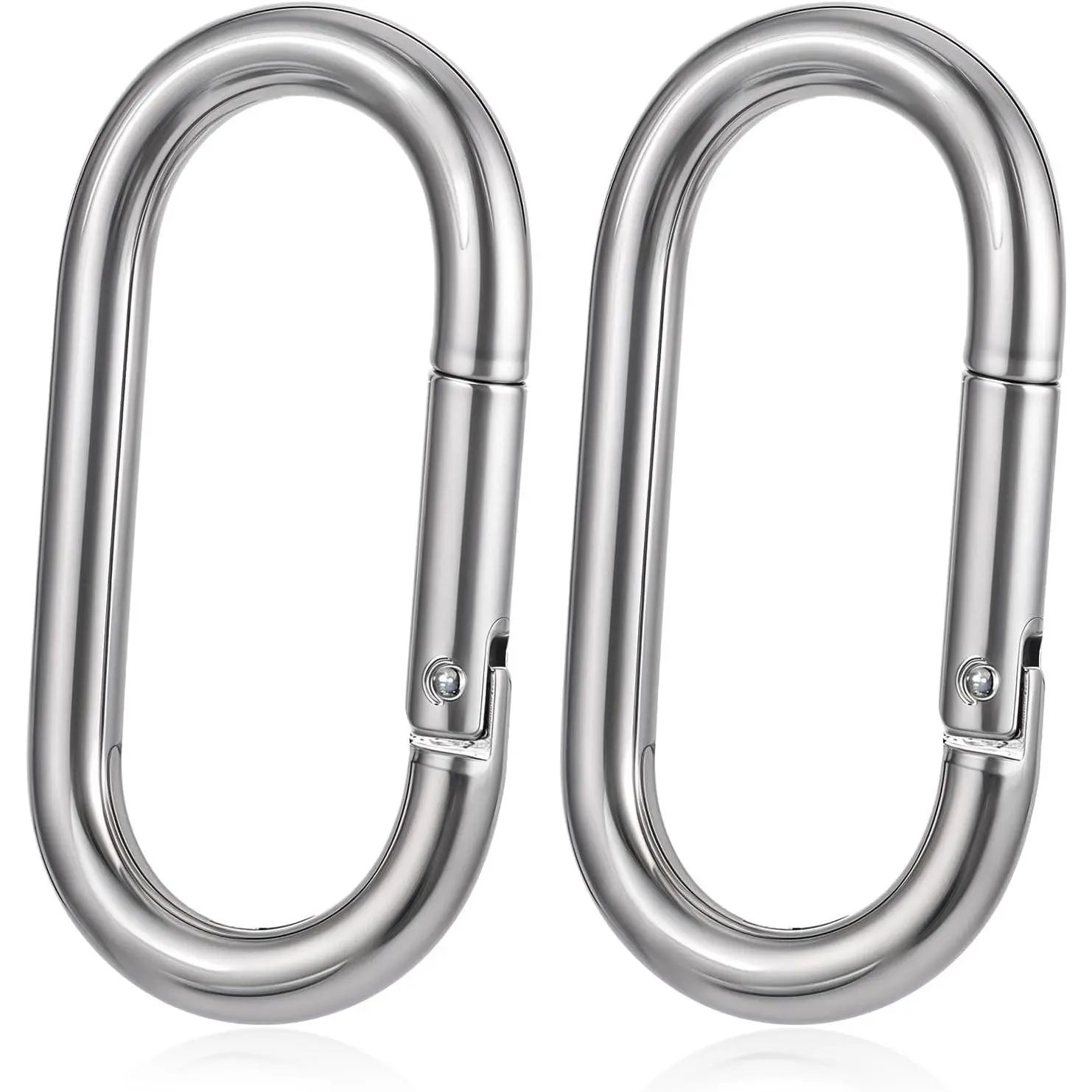 2 count 4 Inch Carabiner Clip Oval Carabiner Clip Heavy Duty Carabiner Spring Snap Hook Oval Shape 10x100mm
