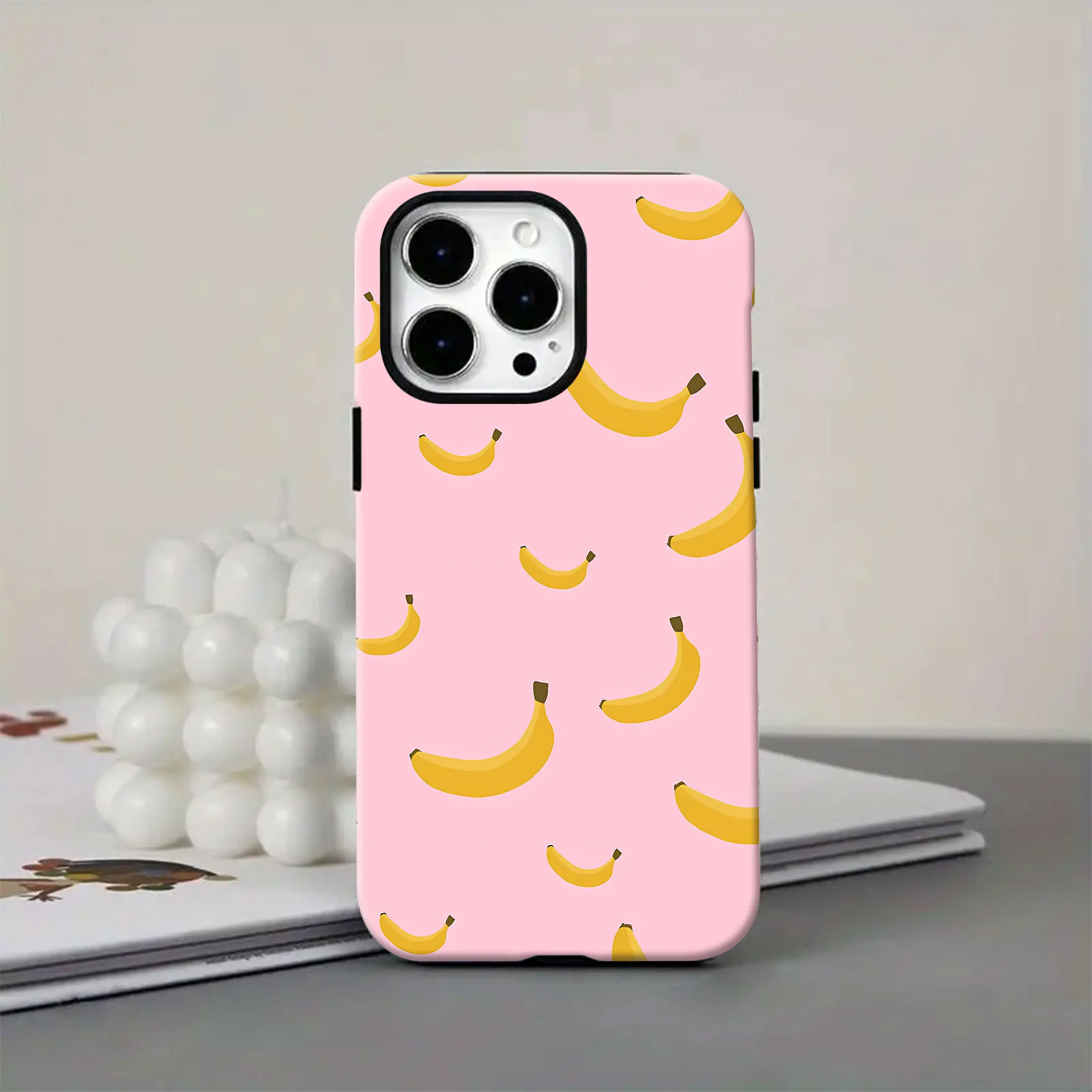Banana Pattern Phone Case — Compatible with Samsung S26/S25/S24/S23/S22/S21, iPhone 17/16/15/14/13/12/11 phone cases. Made of durable TPU material, offering drop-proof protection and a fun design.
