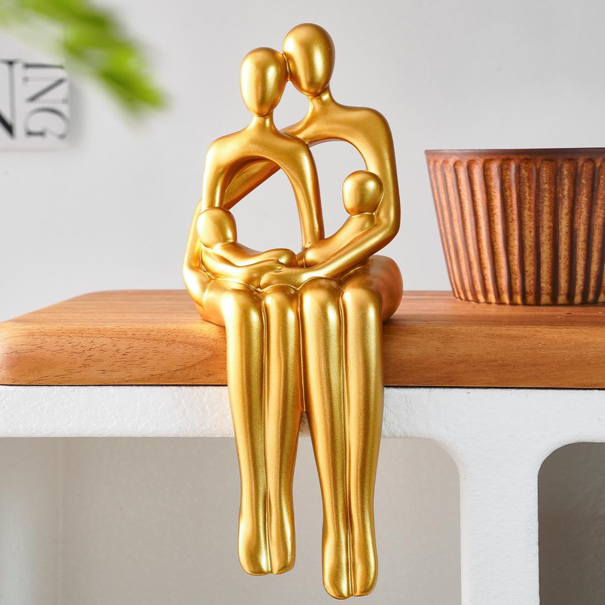 Creative Resin Decoration Craft, 1 Count Family Design Resin Decoration Ornament, Desktop Decoration for Home, Restaurant, Party, Sculpture Desk Decor