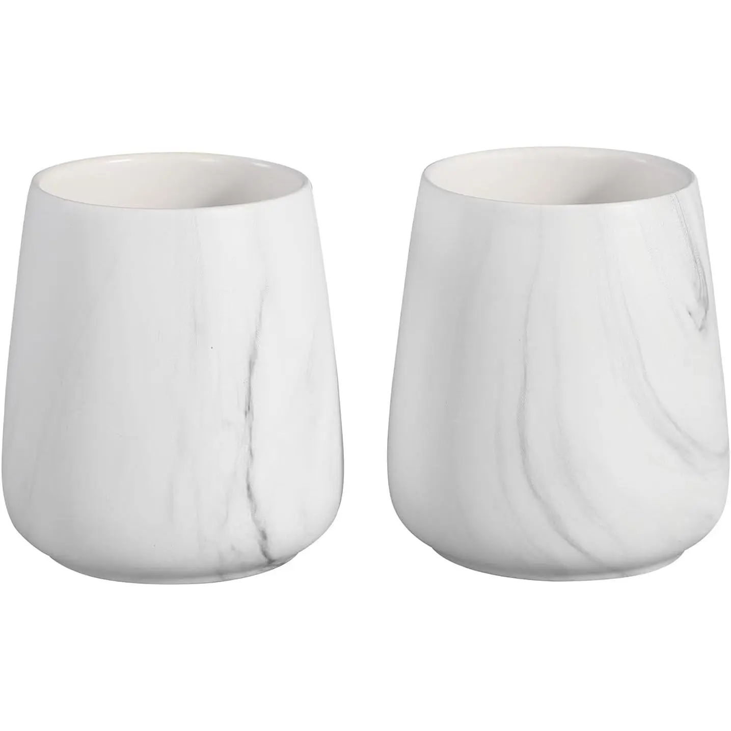 2Pcs Toothbrush Holder for - Marble White Tooth Brushing Holders Set, Toothbrush Cup & Toothpaste Organizer for Countertop, Makeup Brush Holder, Pen Holder for Home