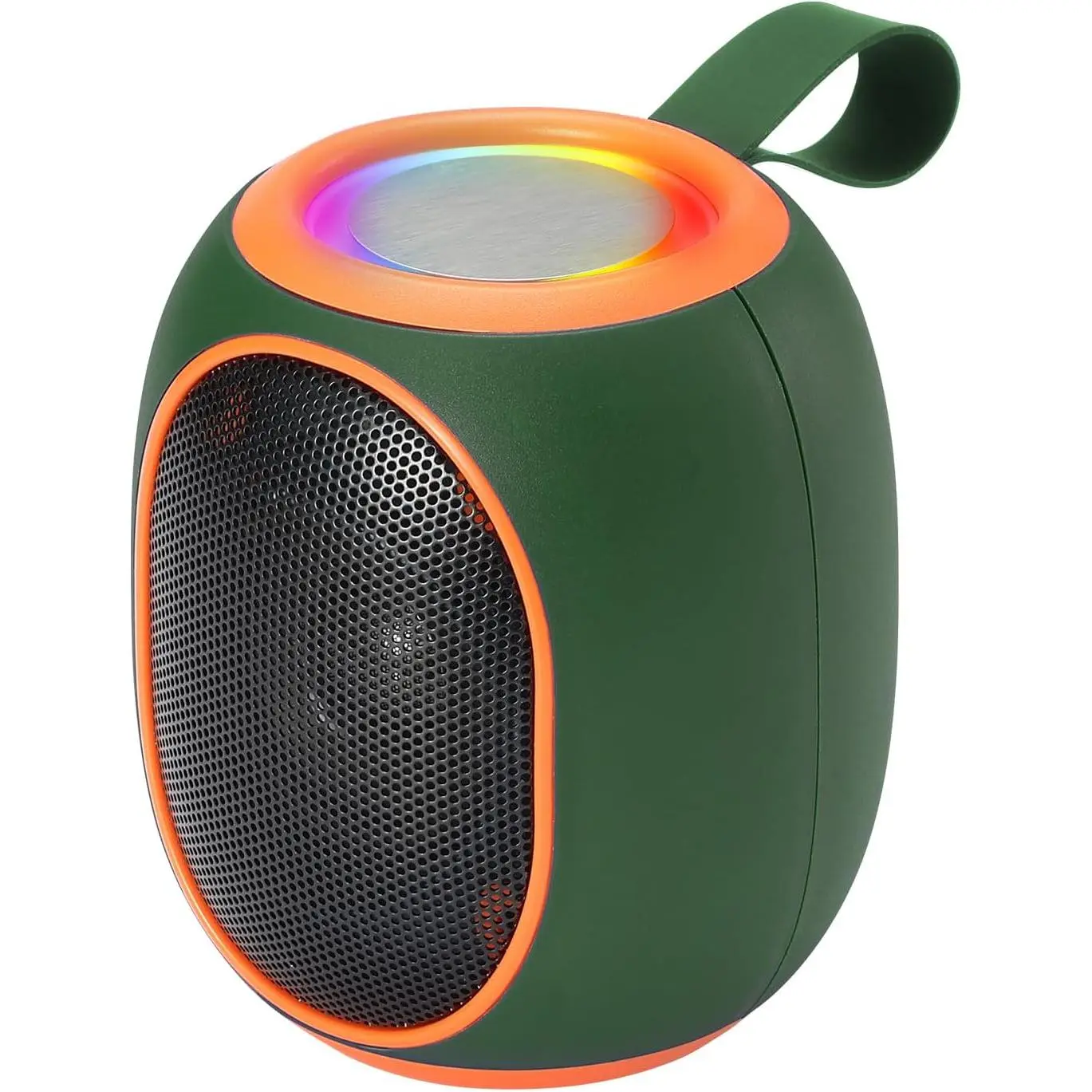 WS-338 Mini  Speaker with LED Ring Light (Green/Orange)