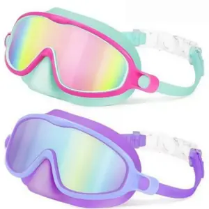 New Swimming Goggles with Nose Clip, 2-Pack Wide Vision Dive Mask, Anti-Fog UV Protection, Leak-Proof, Suitable for Kids 3-14 Years, Swim Goggles Set #GLOBAL PICKS
