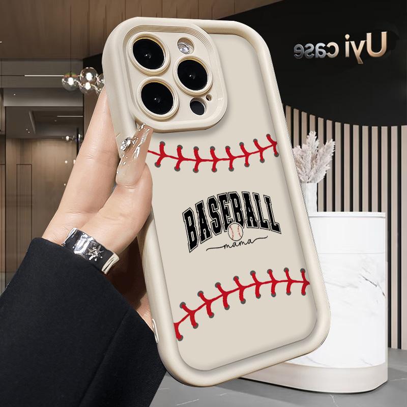 Baseball Soft Case for iPhone 17 Air 16 Pro Max 15 Plus 14 13 12 11 X XS Shockproof Drop Protection Rugged Durable Silicone Cover Anti-Scratch Festive Design