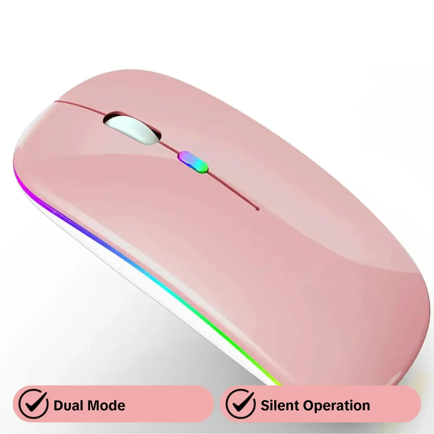 Wireless Mouse, Rechargeable LED 2.4G/BT 5.2 3.0 Dual Mode Mouse, Portable Silent Mouse, Suitable for Laptop, Desktop, Tablet, Computer Mice, Cordless Mouse