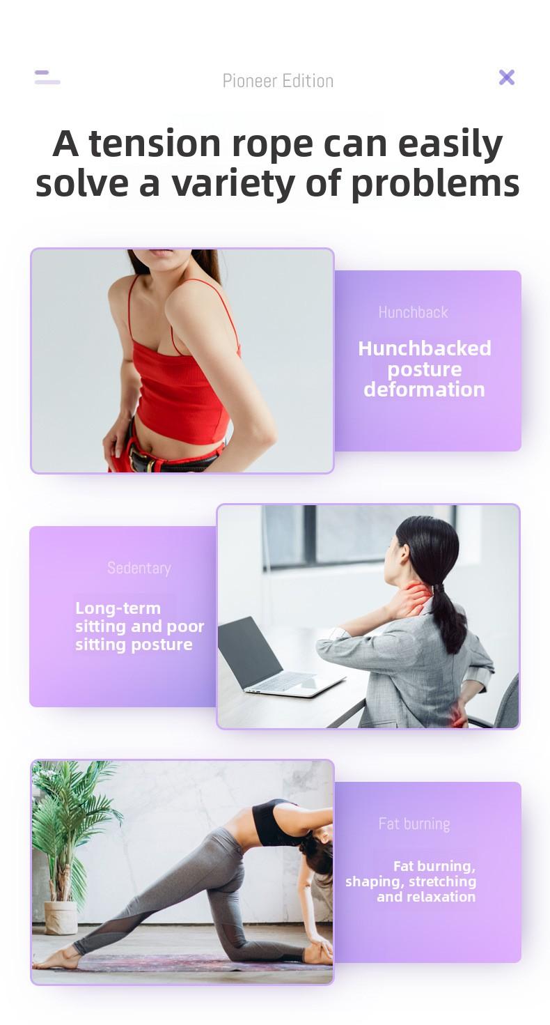 Cross-border 8-character puller Yoga pull belt Open shoulder beauty Back fitness equipment Resistance silicone elastic belt