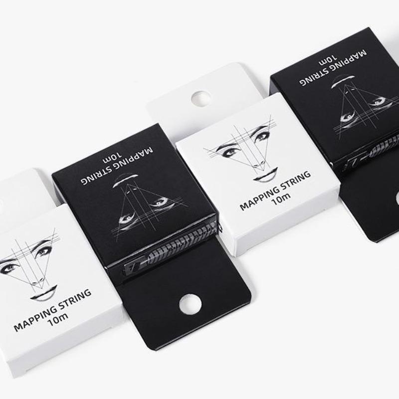1pc, White/Black Microblading Mapping String Permanent Makeup Pre-Inked Eyebrow Marker Thread Brow Positioning Tool Cosmetic PMU Supply