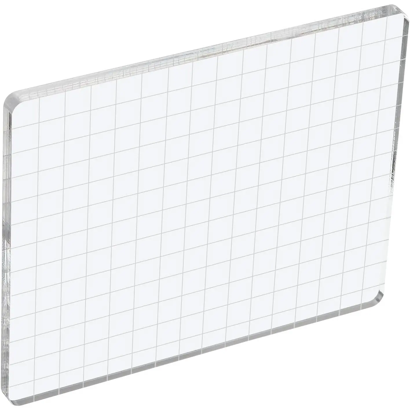 6" x 5"   Block, Clear Stamping Block with Grid Lines Decorative Mounting Blocks Square for Scrapbooking DIY Crafts Card Making