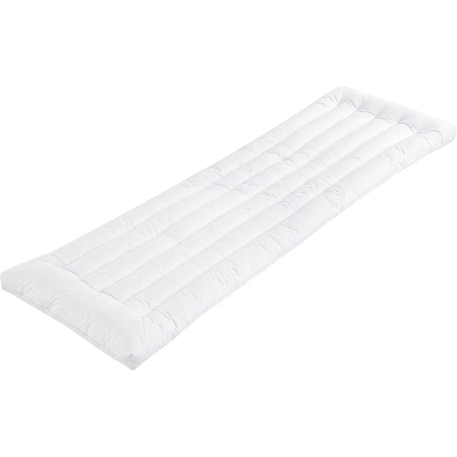 Slim Body Pillow for Adult Extra Large Thin Stomach Sleeper Bed Pillows for Sleeping with Cotton Cover - Ultra Thin Low Profile, White