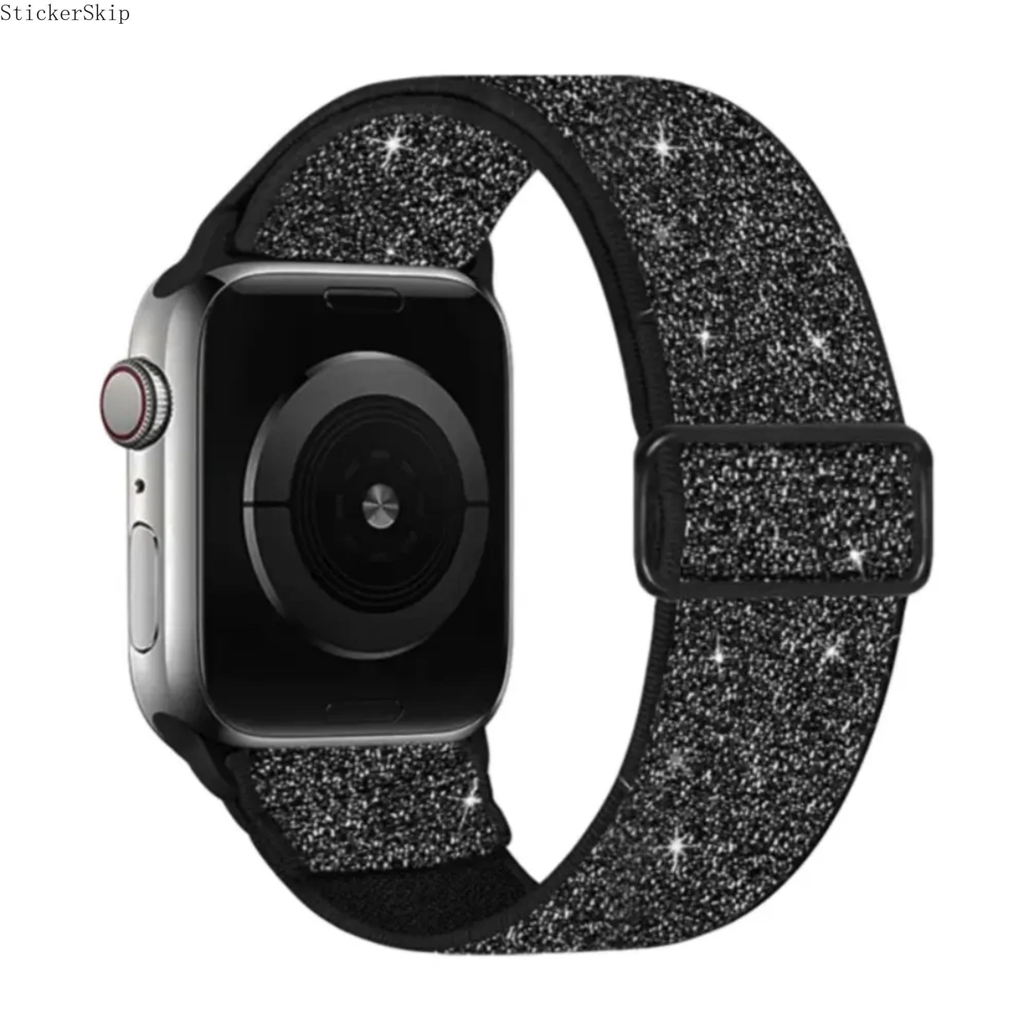 2026 Trendy Elastic Nylon Solo Loop Apple Watch Band – Adjustable Stretch Strap Compatible with 38–45mm Series 3–7 & SE, Soft Breathable Lightweight Wristband for Daily Wear, Fitness, Sleep & Gift