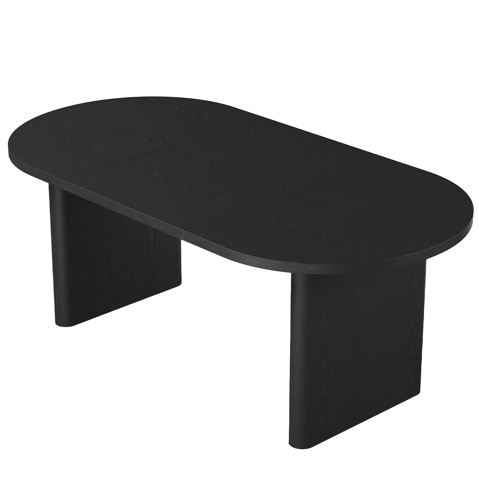 GARVEE Modern Oval Dining Table for 4-6 People, 63-Inch Kitchen Table with Thick Sturdy Wooden Base, Easy-to-Clean Wood Grain Finish, Ideal for Dining Room, Living Room, or Office, Black