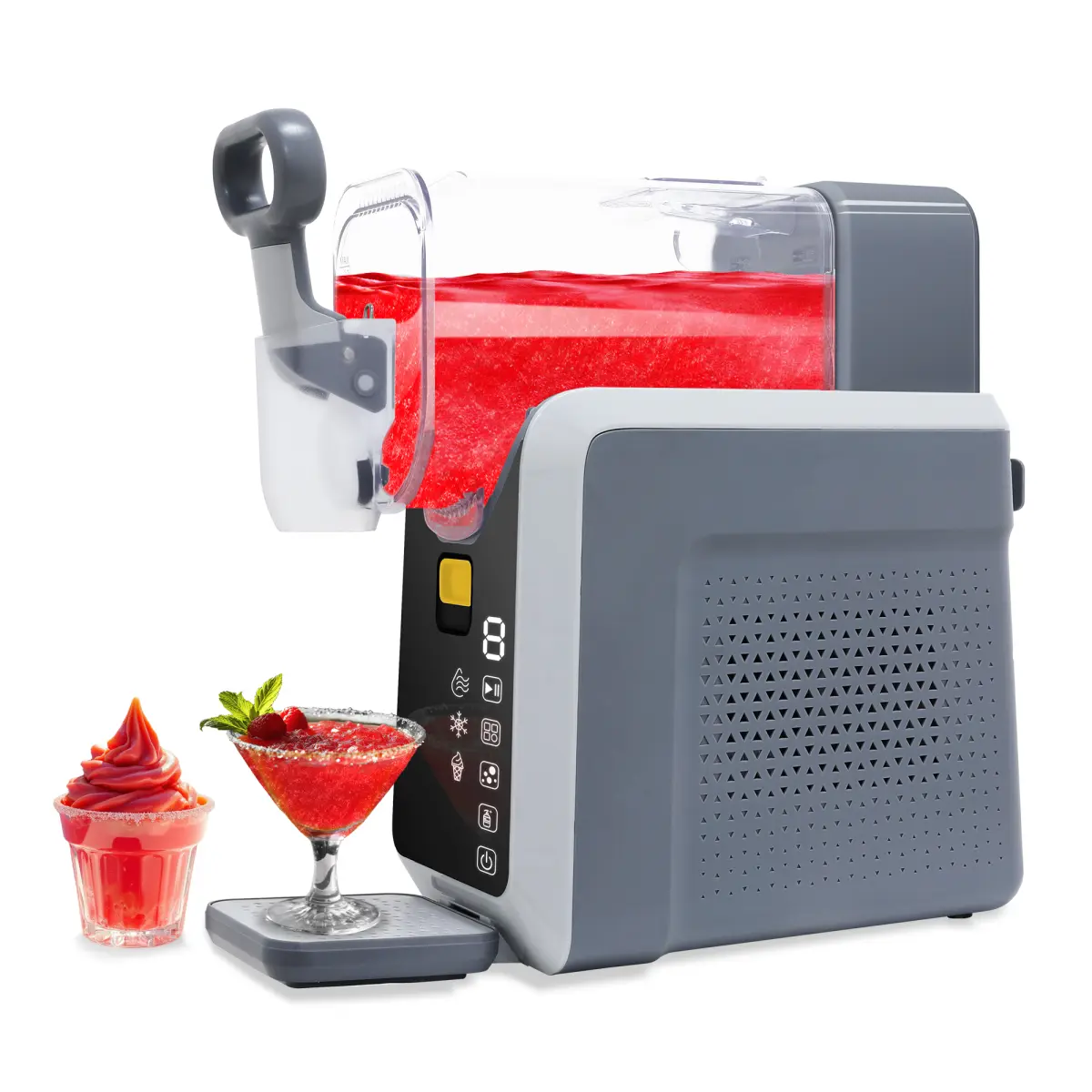Household Ice-Free Slushie Machine - Large Cap Home Frozen Drink Maker for Home Users, with LED Display, Professional Programs for Frozen Margaritas, Ice Cream