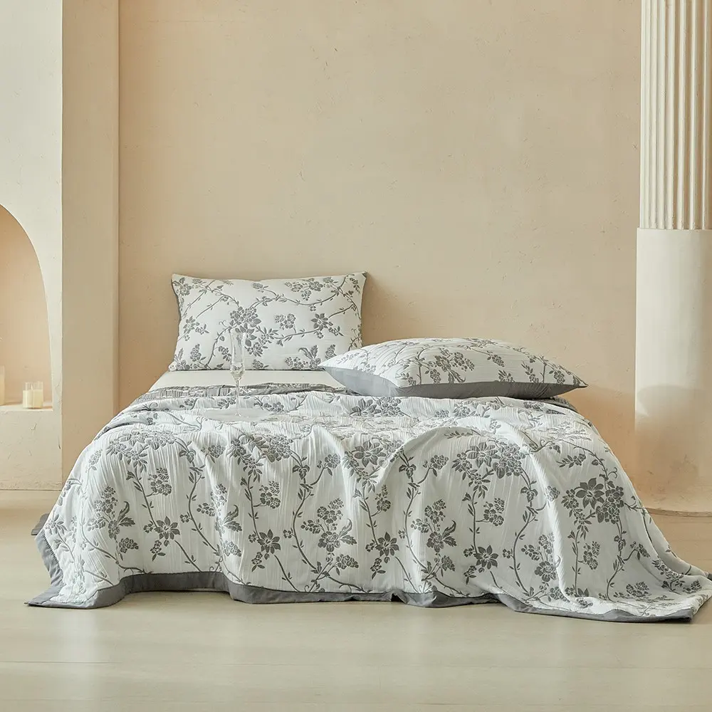 3pcs Breathable Soft Bed cover Set, 1pc bedspread + 2 Pillowcases, Summer Travel Blanket, Comfy Bedding Sets, Single Double Queen King Size