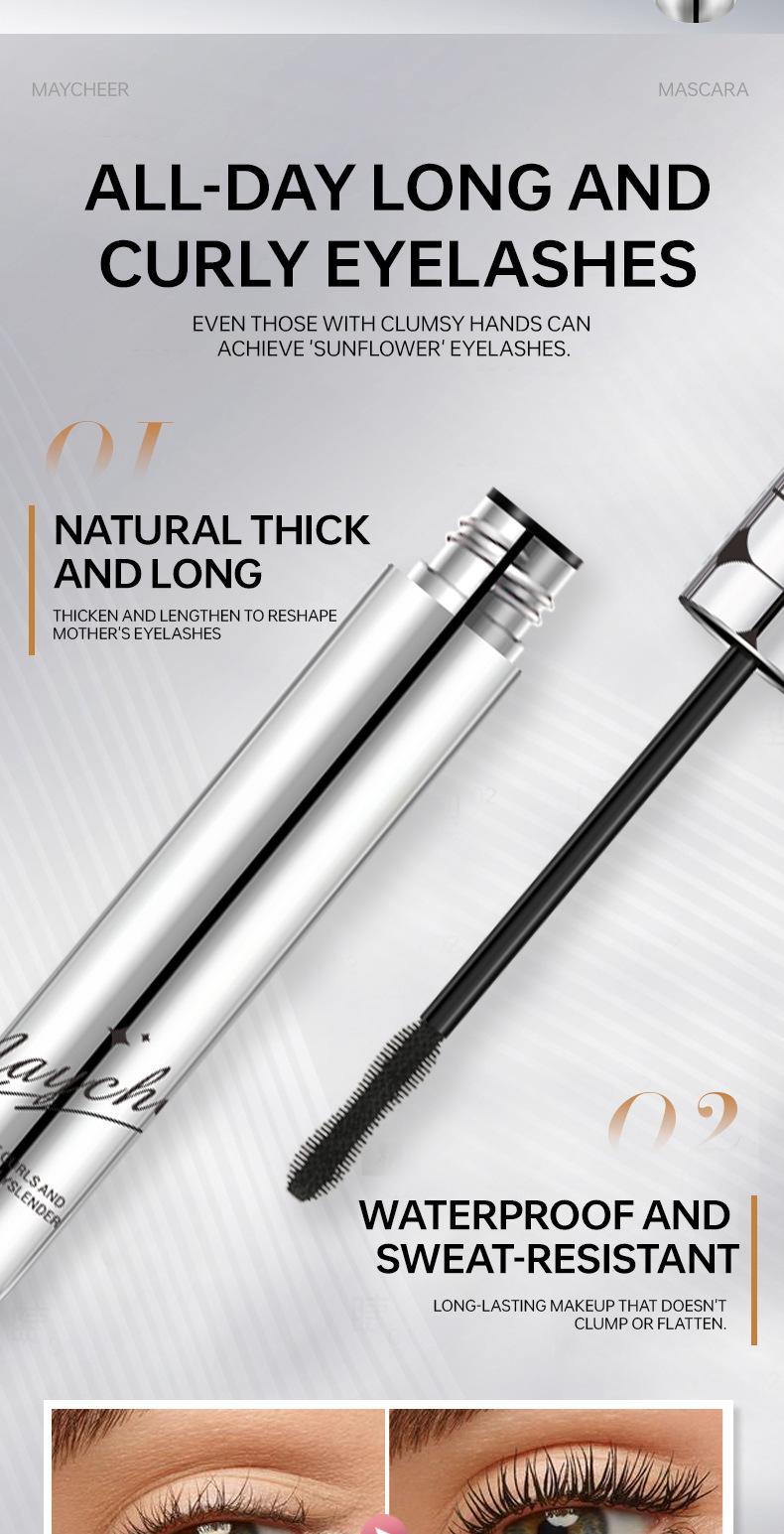MAYCHEER Zero Gravity Feather-Light Mascara, Lengthening, Curling, Natural, Non-Smudging, Long-Lasting, Waterproof, Setting, for Women