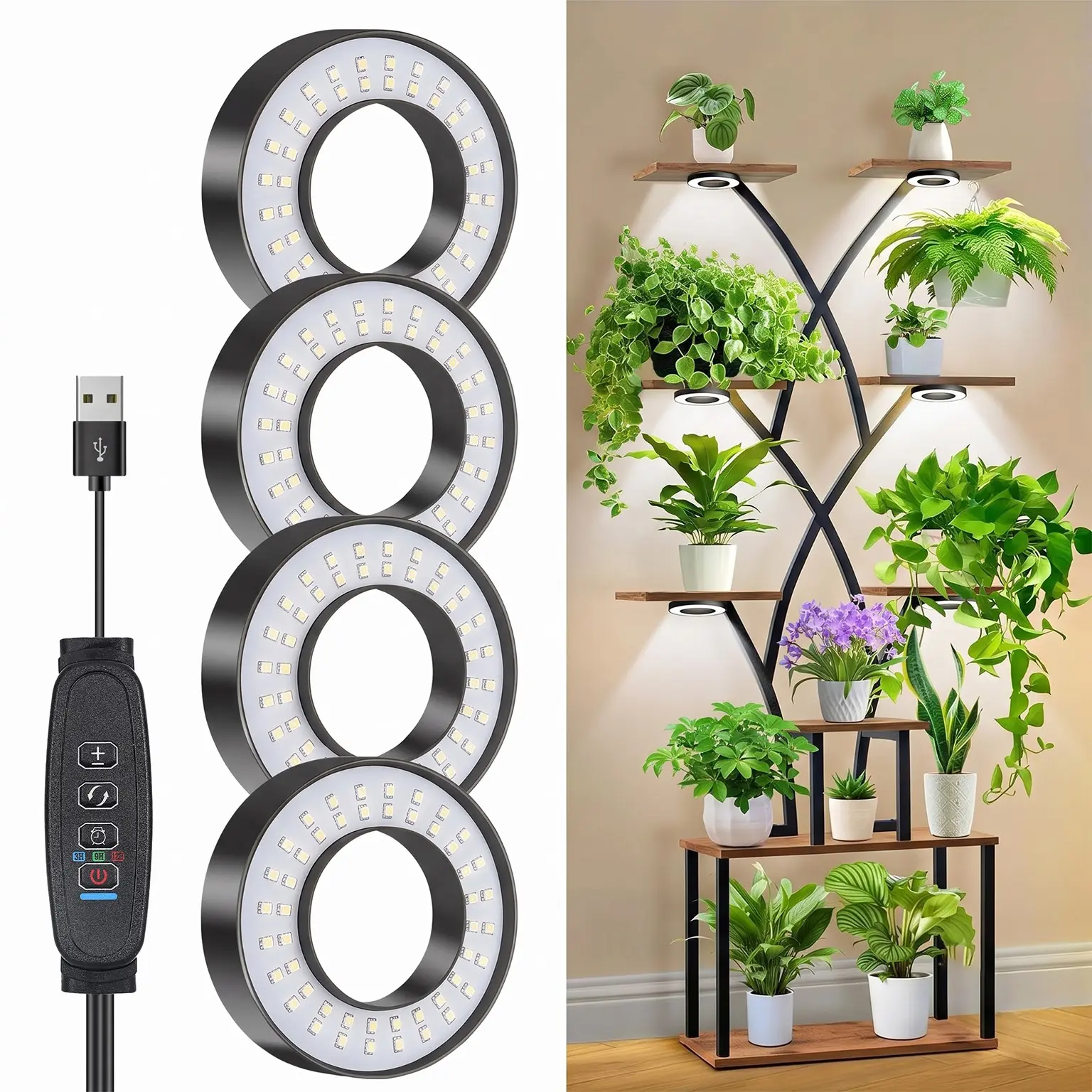 Essential Plant Growth Light for Enthusiasts, Elegant Design with Auto Timer and 10-Level Brightness Adjustment, Bring Sunlight Indoors!