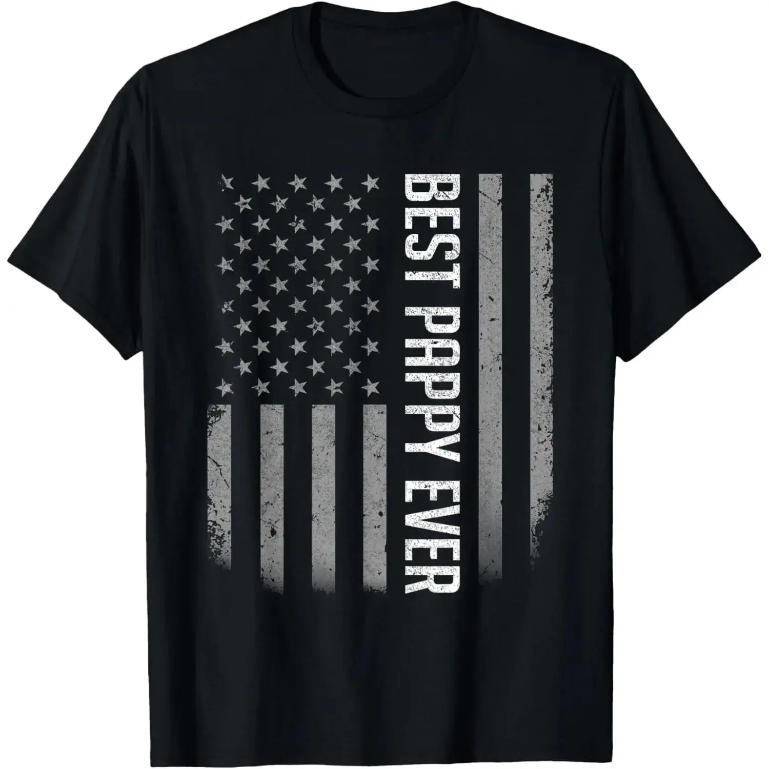 Women's Graphic T-Shirt with 'Best Pappy Ever' American Flag, Oversized Soft Cotton Short Sleeve Top, Father's Day Gift, Graphics, Shortsleeve, Round Neck, Denim, Tee, Vibe, Fathers Day, Lightweight, Digital Print, Streetwear, Tshirt, Short Sleeves, True,
