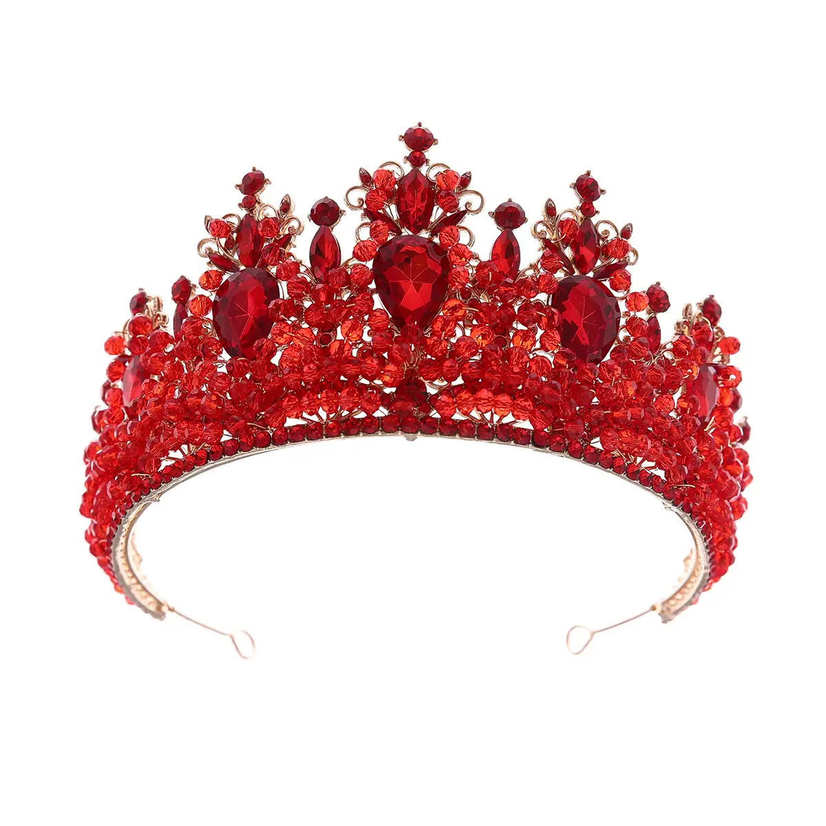 Female Oversized Baroque Bridal Tiara - Multicolor Large Artificial Crystal Queenly Crowns & Tiaras, Luxury Rhinestone Hair Accessory for Bride Wedding, Birthday Party