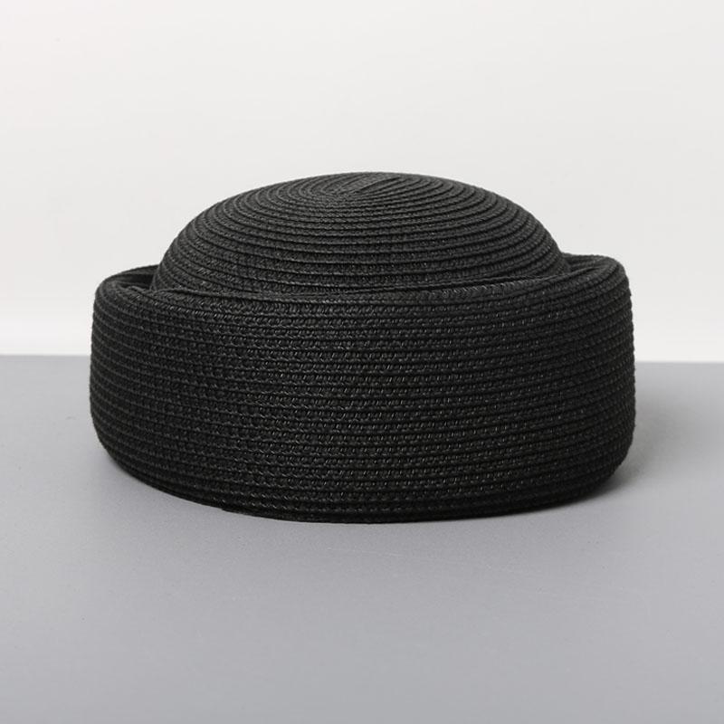 2026 New Summer Japanese Retro Artistic Painter Berets Pillbox Hat Woven Paper Straw Sun Hats Women Circle Concave Top Straw Hat