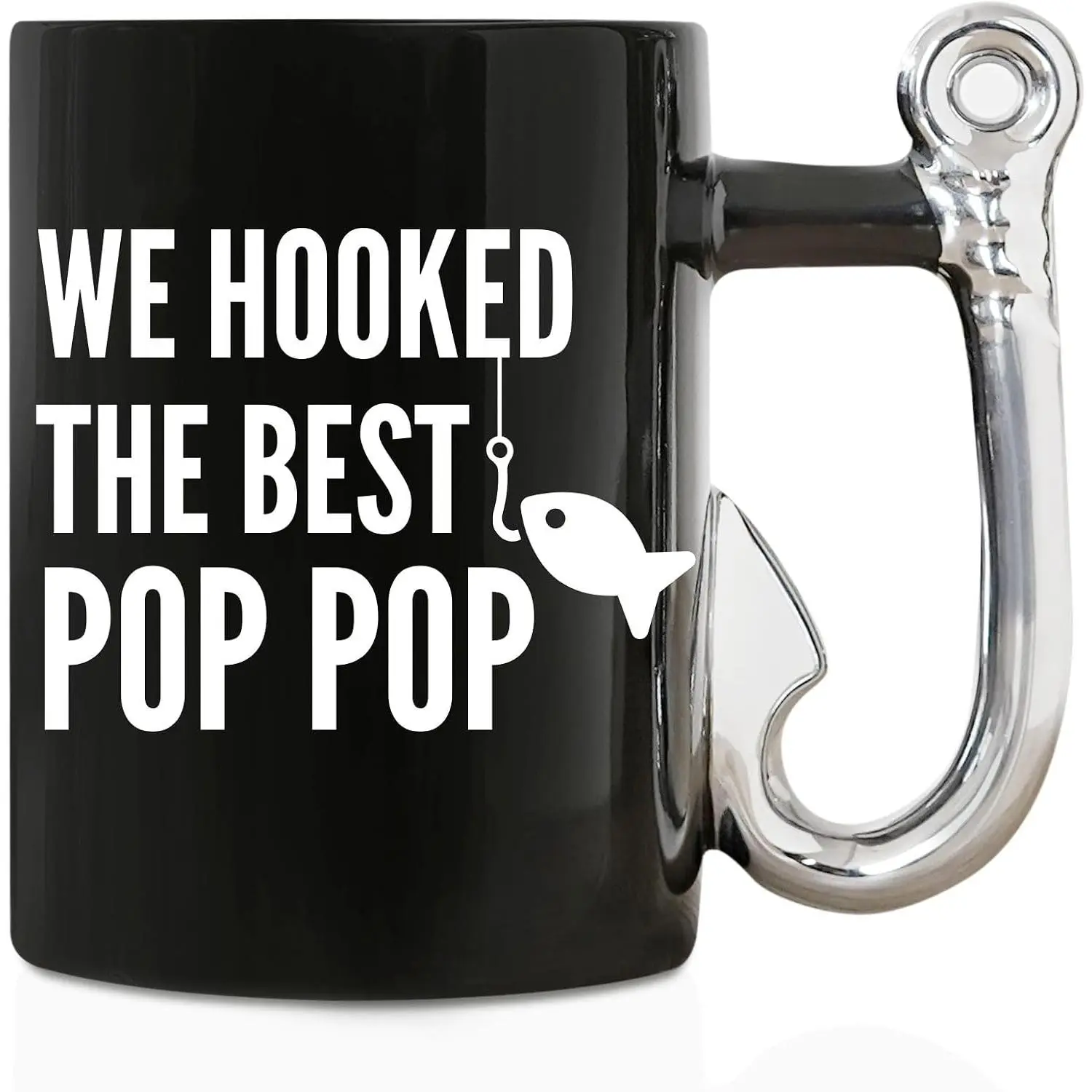 Onebttl Pop Pop Gifts Fishing Coffee Mug, Grandfather Fisherman Gift from Granddaughter and Grandson, 13.5oz/400ml Funny Mug for Christmas, Father's Day - Best Poppop