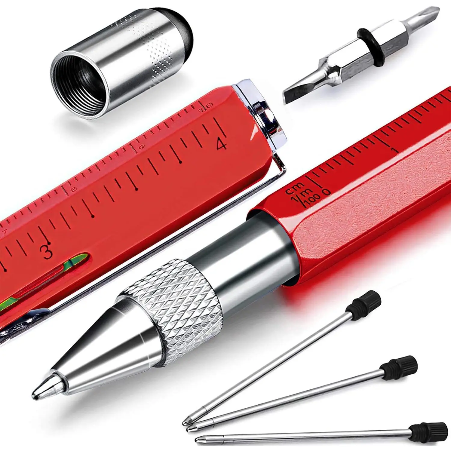 Gifts for Men,  6 in 1 Multitool Pen, Stocking Stuffers for Mens  for Him Husband, Father's Day for dad, Birthday for Men, Tools Cool Gadgets, Office