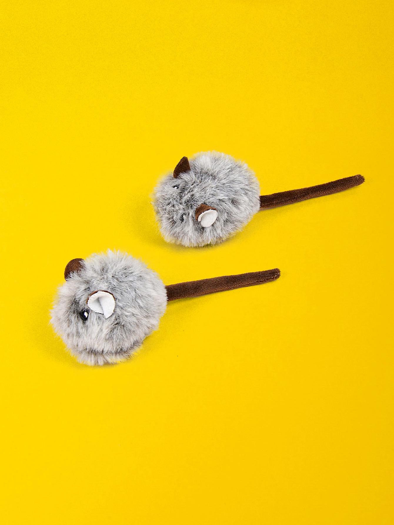 Gray realistic and funny mini plush mouse toy for daily play, a self-entertaining pet toy for cats