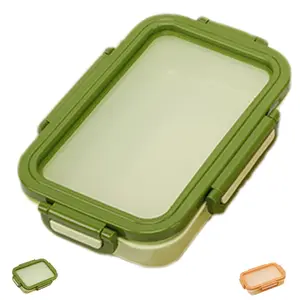 Dual-Size Latching Seal Food Containers with Silicone Gasket Lids, Stackable Refrigerator Storage Boxes for Fresh Produce, Cooked Meals & Cut Fruits, Space-Saving Kitchen Storage Solution