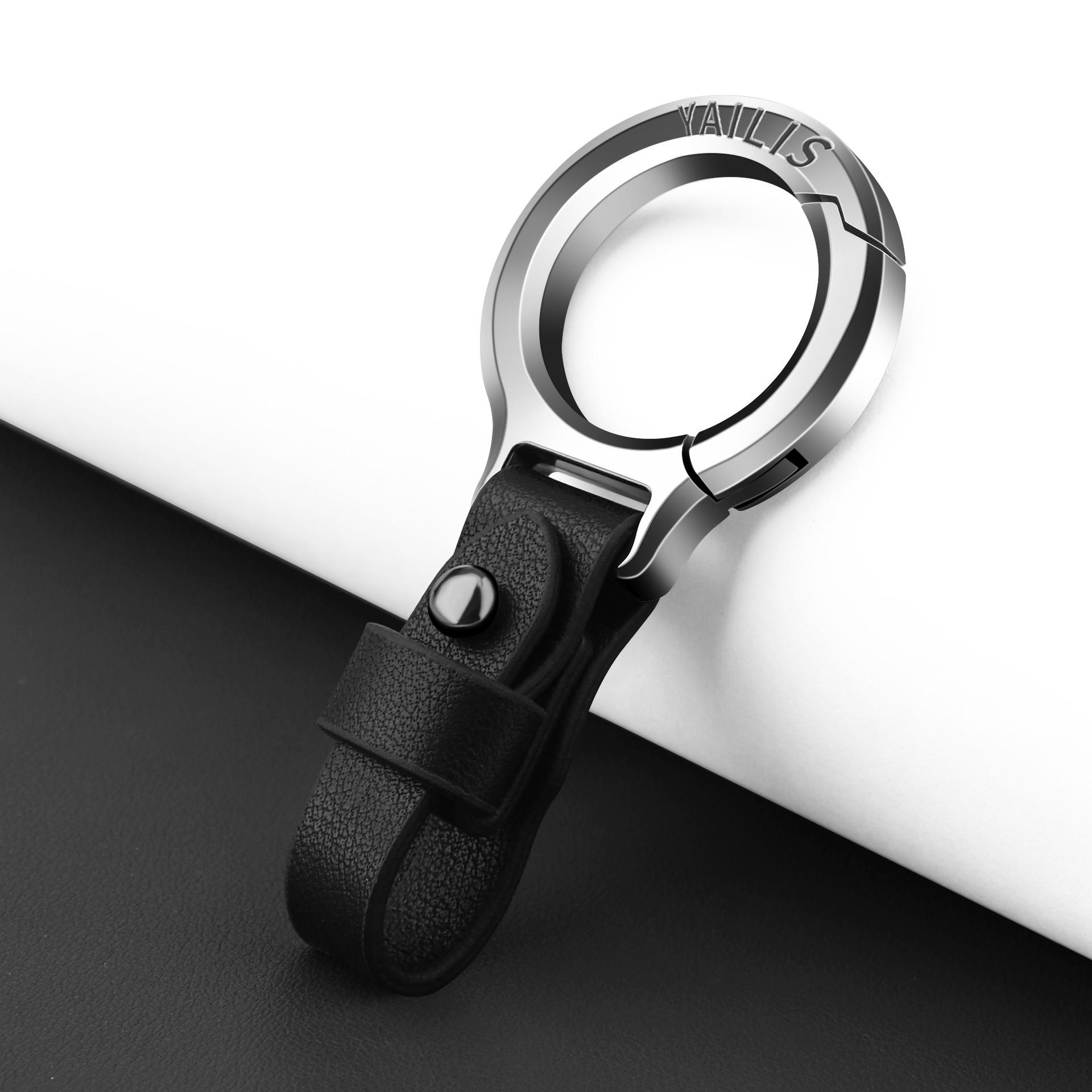 Men's Car Keychain Keyring – Zinc Alloy Lock Keychain, Waist Loop Ring