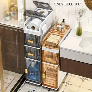 1 piece of 18cm floor-standing multi-functional storage cabinet, multi-layer bathroom and toilet storage cabinet, shelf, toilet side crevice cabinet