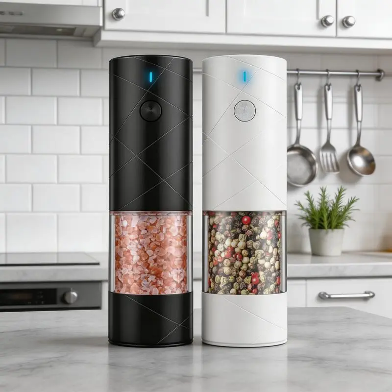 Wireless charging electric pepper grinder, cross-border household black pepper dual-purpose adjustable thickness automatic grinder