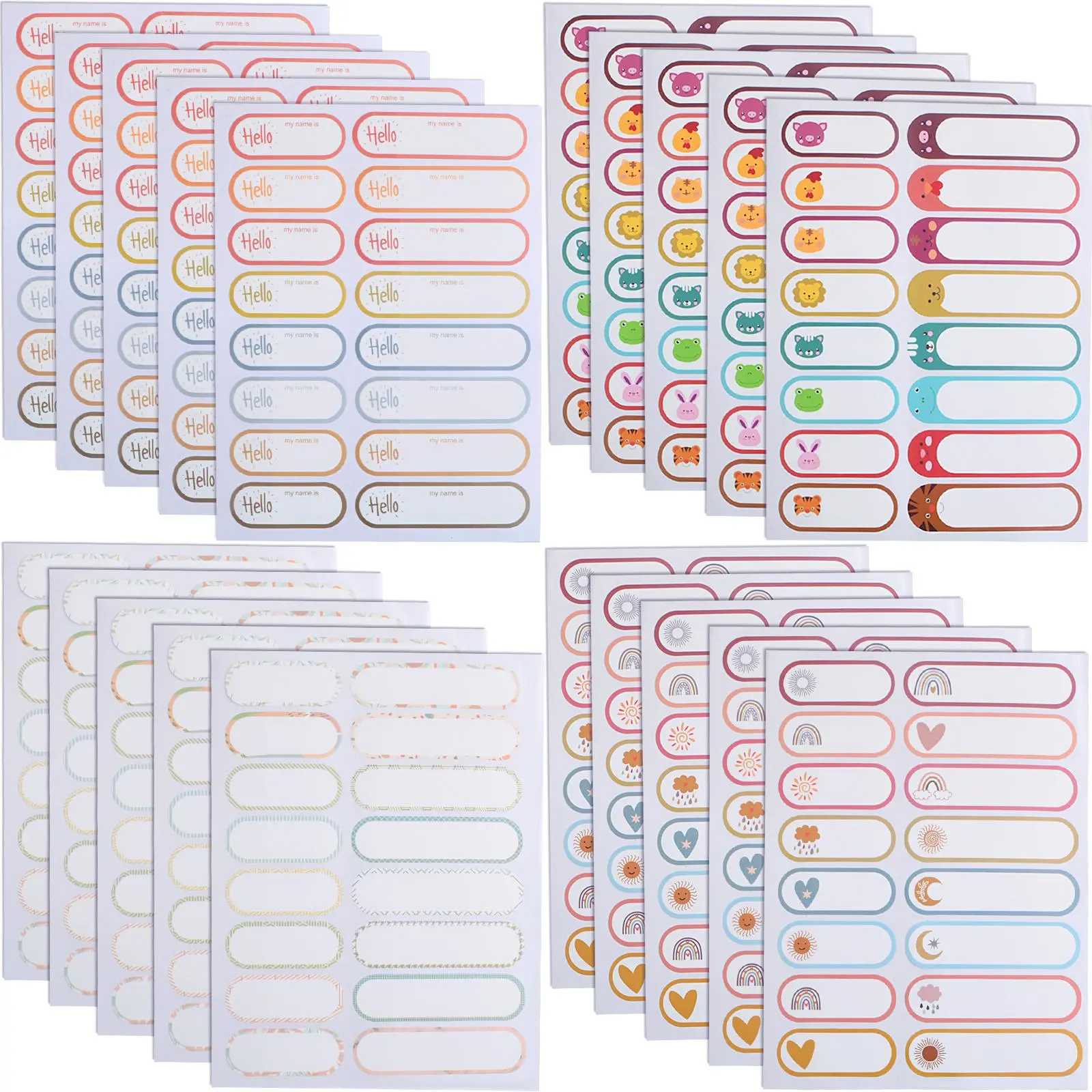 Bottle Labels for Daycare Essentials, 320pcs Waterproof Daycare Label Name Tag Label Colorful Self-Laminating Write-On Name Stickers for Kids School Supplies Water Bottles Sippy Cups