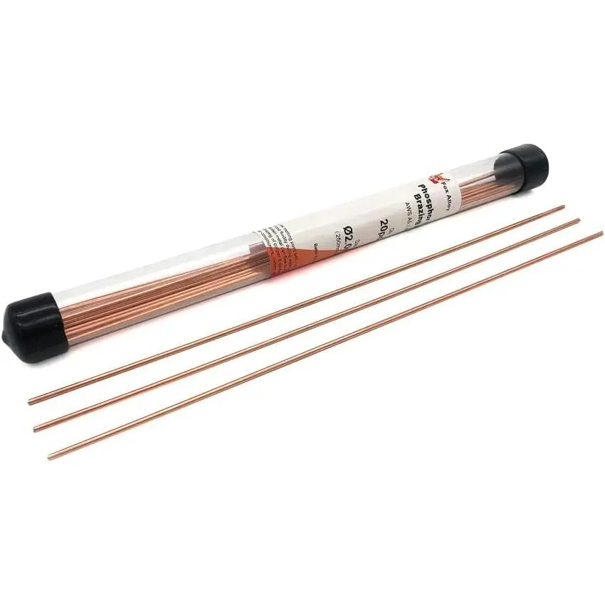 20pcs Pure Copper Self-Fluxing Brazing Rods - BCuP-2 (5/64" 2mm Phosphorus Round Rod Form) for TIG Arc Welding of Air Conditioner, Refrigerator Gas Pipes