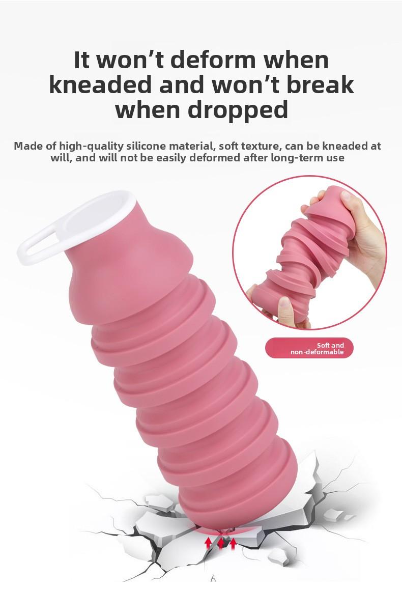 Creative Silicone Foldable Cup Outdoor Travel Sports Water Bottle Portable Thin Cycling Mug, Durable Leak-Proof Design