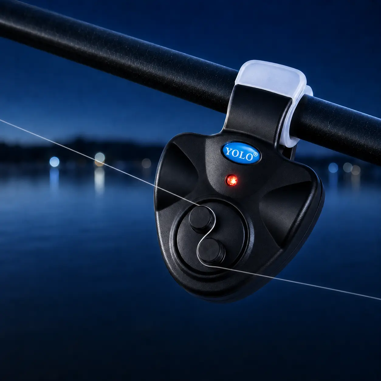 YOLO Electronic Fishing Bite Alarm with Sound & LED Light, Sensitive Clip-On Fish Bite Indicator for Fishing Poles, Day & Night Fishing