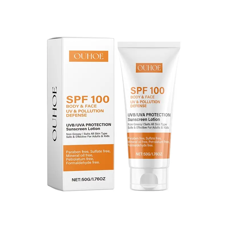 Facial Sunscreen Lotion, Gentle Protection, UV Shield, Repair Sunburn, Anti-Wrinkle, Clear Protective Cream