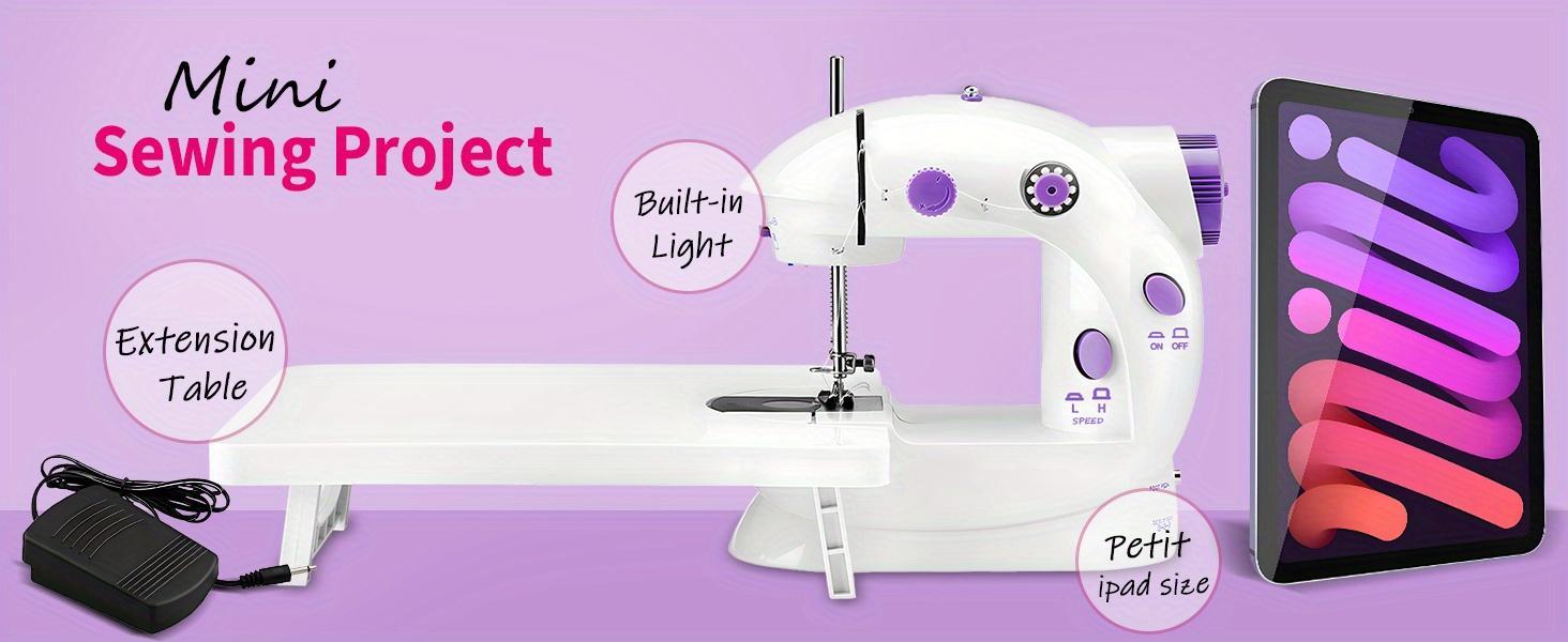 Portable Sewing Machine For Beginners, Easy Automatic Sewing Machine With EXTENSION TABLE, Household Electric Portable Sewing Tool With SEWING KIT (10pcs)