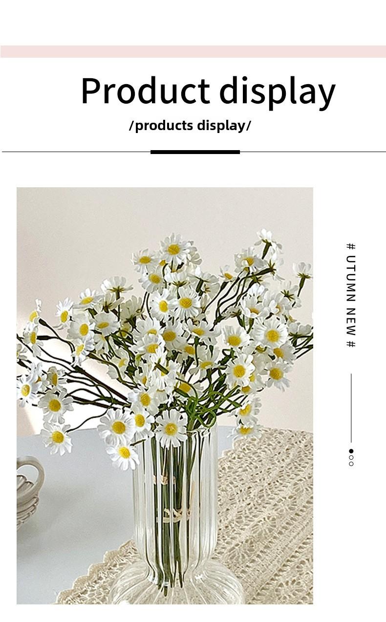 Chamomile artificial flower bouquet, small daisy fake flowers, living room decoration, table flower arrangement, decorative bouquet, photography prop