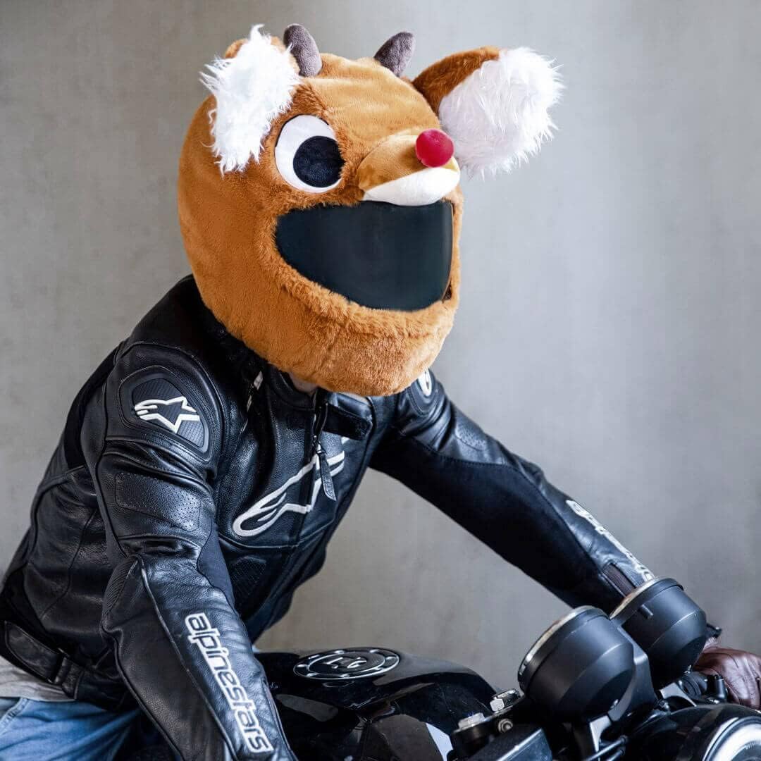 Moto Loot Reindeer Motorcycle Helmet Cover Fun Festive Ride Accessory Gift for Adults Men Women Helmet Not Included Moto Loot Reindeer Motorcycle Helmet Cover Fun Festive Ride Accessory Gift for Adults Men Women Helmet Not Included