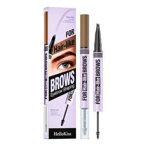 4-Tip Eyebrow Pen, 2-in-1 Waterproof Brow Pencil for Natural Looking Defined Brows, Long-Lasting Smudge-Resistant Makeup for Daily Use