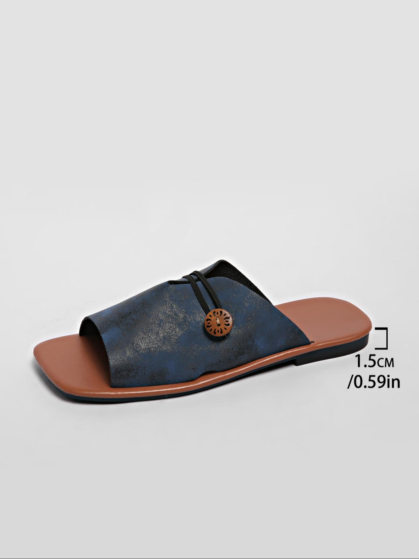 Women's Fashionable Plain Color Slides, Casual Comfortable Flat Sandals for Beach, Fashionable Shoes for Daily Wear, Girl, Lightweight Sandal