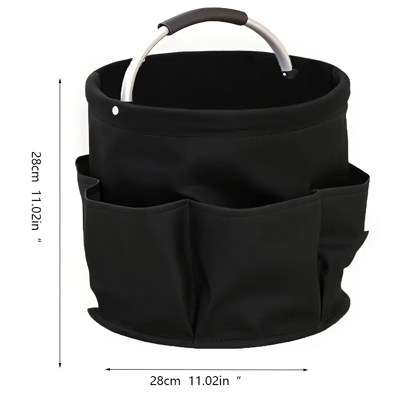 HEART LEAF Foldable Durable Lightweight Storage Basket, Open-Top Multi-Functional Bucket with Handle, High-Quality Portable Picnic and Beach Basket, Essential Accessory for Home, Suitable for Bathroom Toiletry Bag, Laundry Hamper, and Outdoor Use