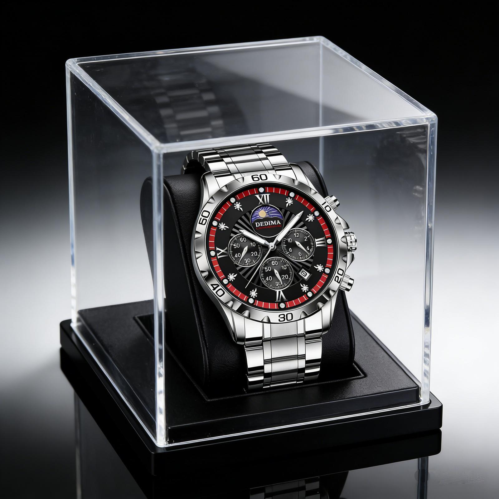 Men's Quartz Watch PE903 Movement 42mm Dial Luminous Display Calendar Moon Phase 30M Waterproof Stainless Steel Strap Business Style Hot-Selling Item Men's Quartz Watch PE903 Movement 42mm Dial Luminous Display Calendar Moon Phase 30M Waterproof Stainless Steel Strap Business Style Hot-Selling Item